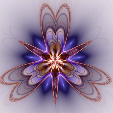 FRACTAL ART DESIGN GREETING CARD Purple Floral
